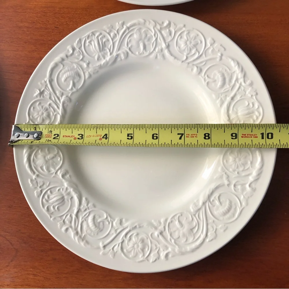 Two Wedgwood Patrician Ivory Dinner Plates-Vintage